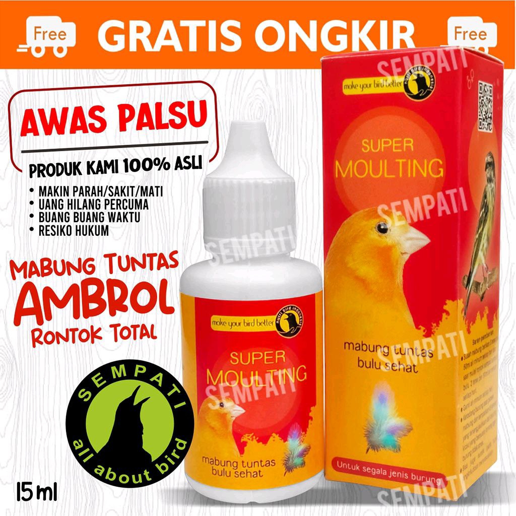 Vitamin Burung Super Moulting Nutribird Obat Burung Mabung Ngurak Nyulam satu perbotol