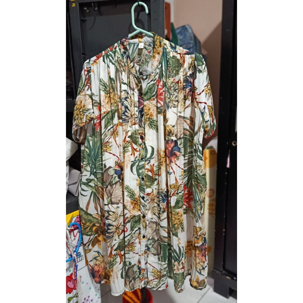 Preloved Tunik Plisket Lengan pendek Jumbo