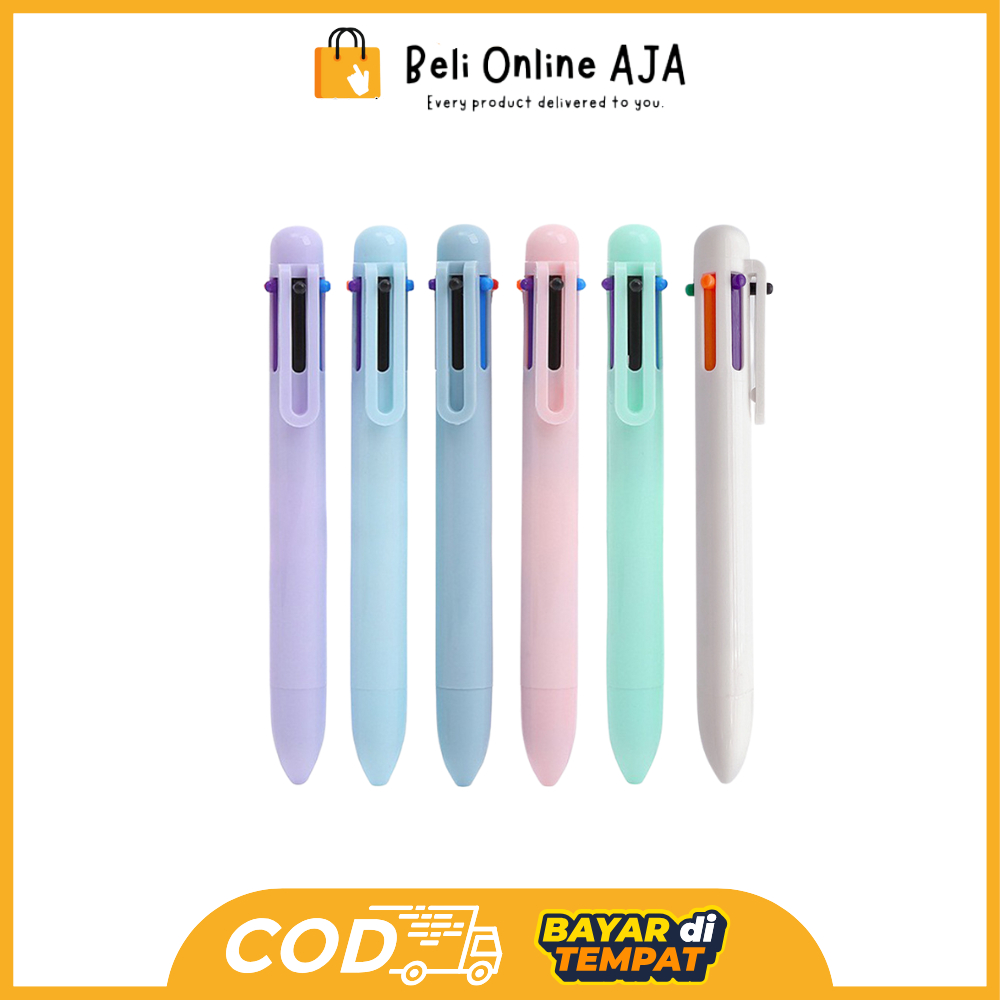 

BOA Pulpen Warna Mekanik Pastel Color / 6 In 1 Warna Pulpen Multicolor / Pulpen Warna Warni / Pulpen Sekolah Multicolor Y3438