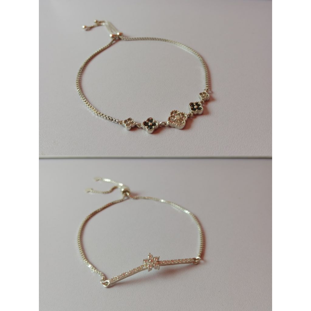 Gelang Serut Dewasa/Gelang Serut Perak Asli 925/Perak Lapis Emas Putih/Gelang Fashion