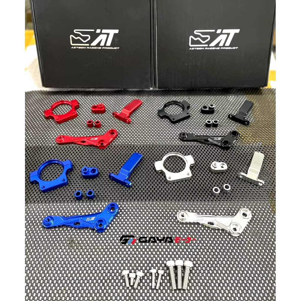 Breket Stabilizer CNC RX King original Aitech baru/ breket CNC hitam/silver rx king Aitech