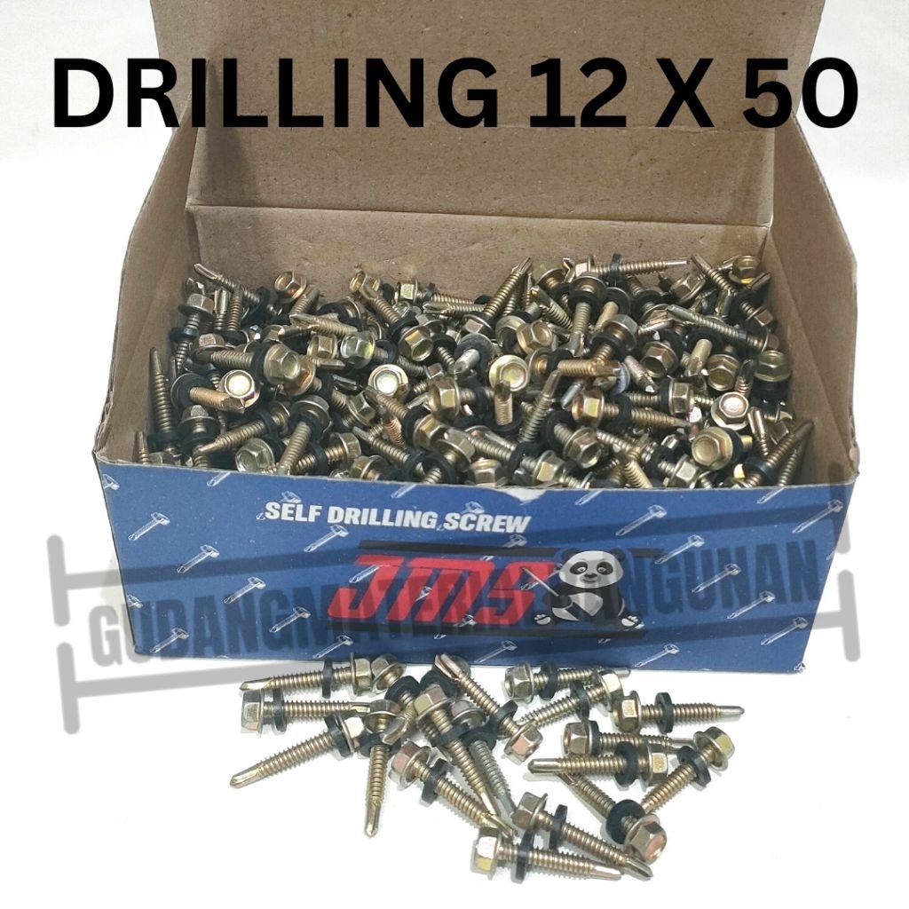 drilling 12 x 50 per pack 300pcs self drilling screw baut roofing kuning 12 x 50 drilling 12x50 pand