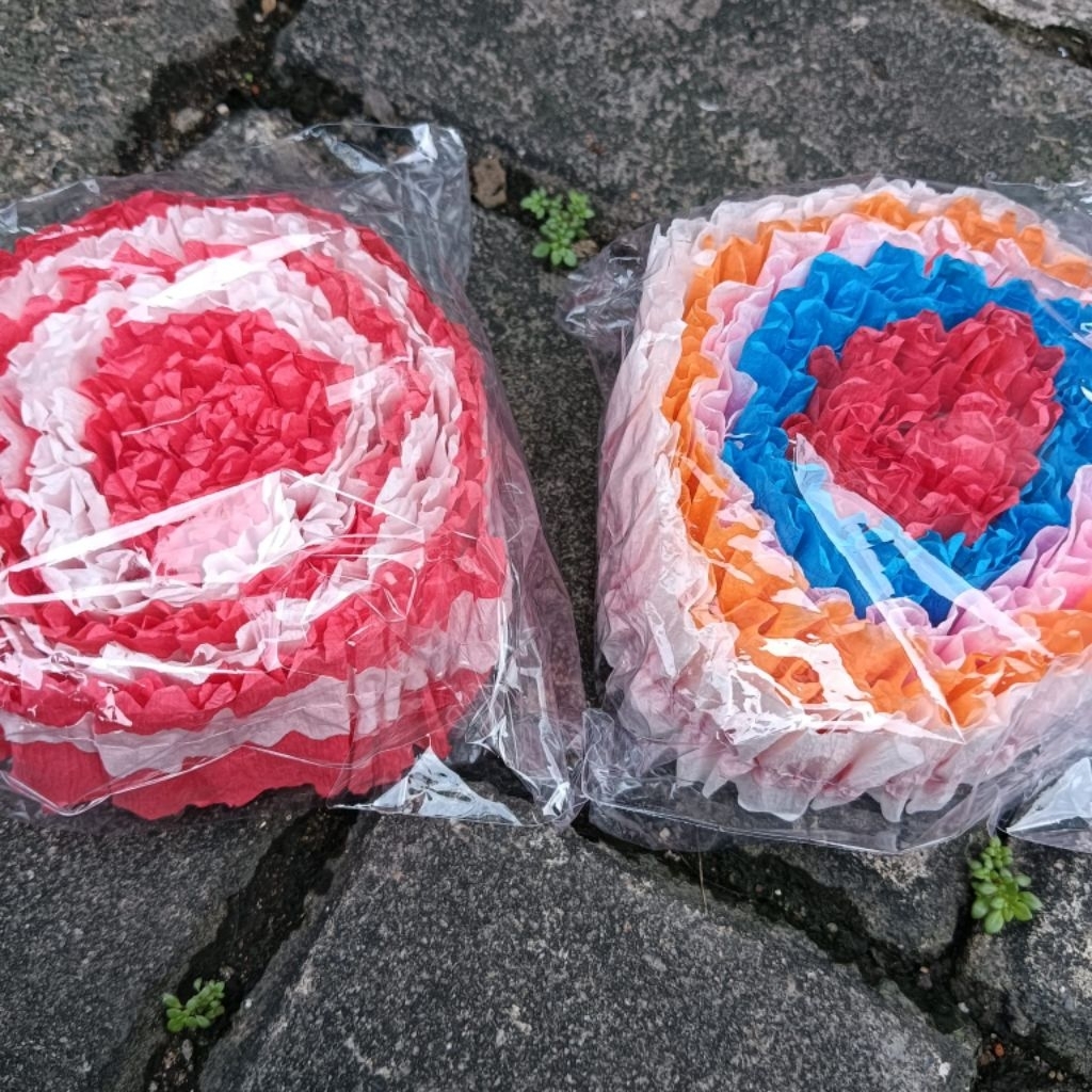 

Kertas Crepe Jahit Motif Kerut Kreb Warna Mix Merah Putih Krep Ultah Crep HBD Craf Crap 300cm