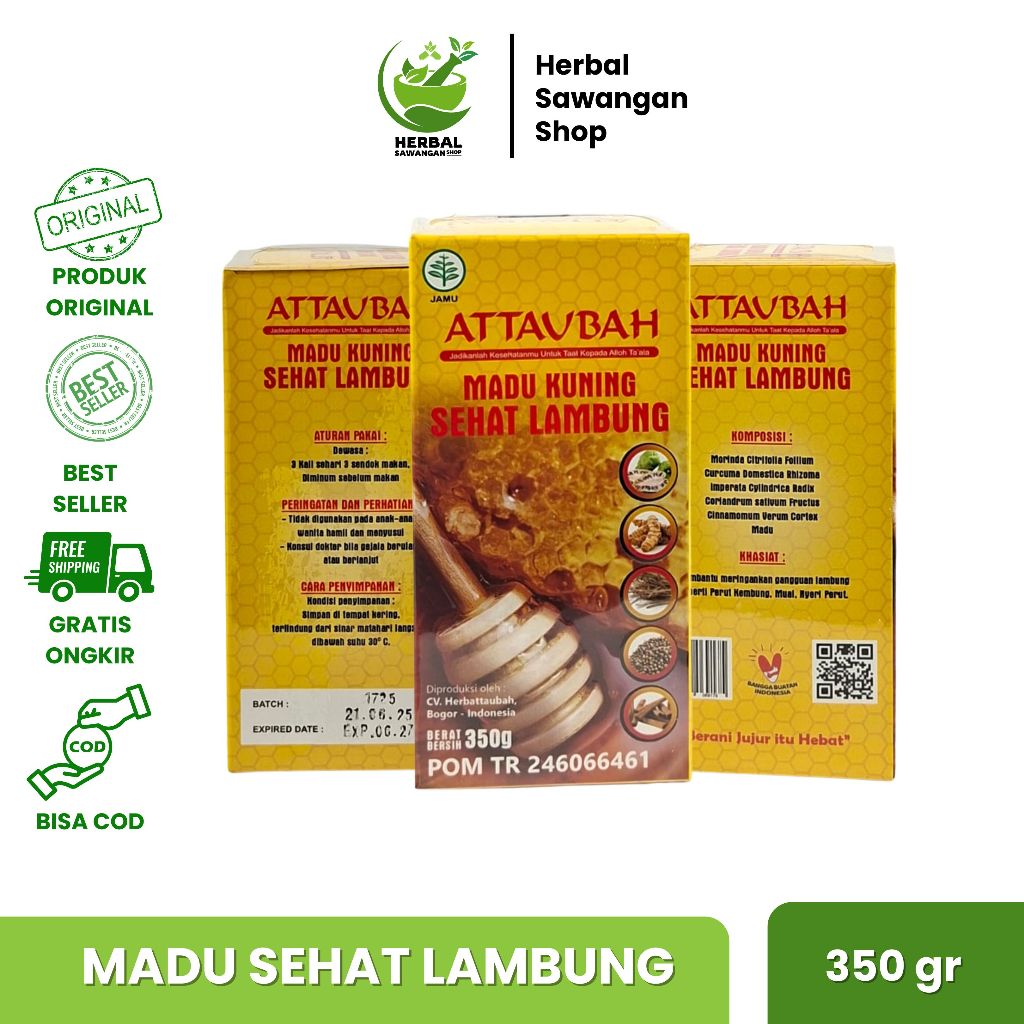 

Madu Kuning Sehat Lambung Attaubah 350 Gr I Untuk Maag I Madu Lambung I Gerd I Ulu Hati I Obat maag