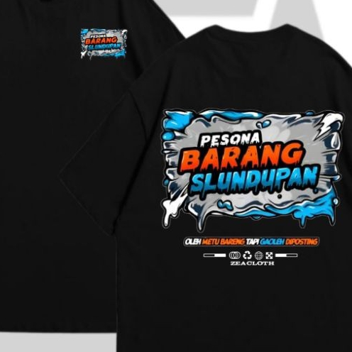 Kaos Pesona Barang Slundupan Pakaian Pria & Wanita Bahan Cotton Combed 24s