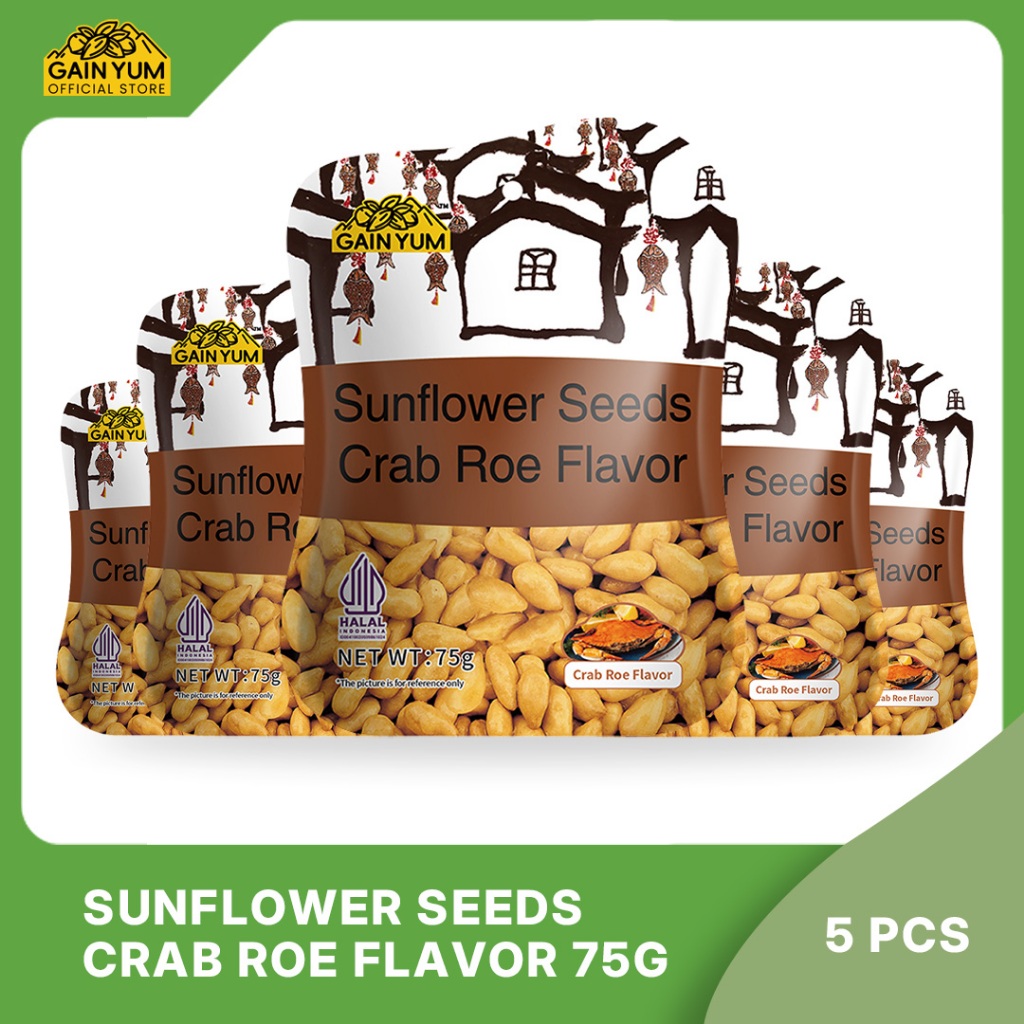 GainYum - Kuaci Kupas Renyah Rasa Telur Kepiting Kuaci Gain Yum 75g