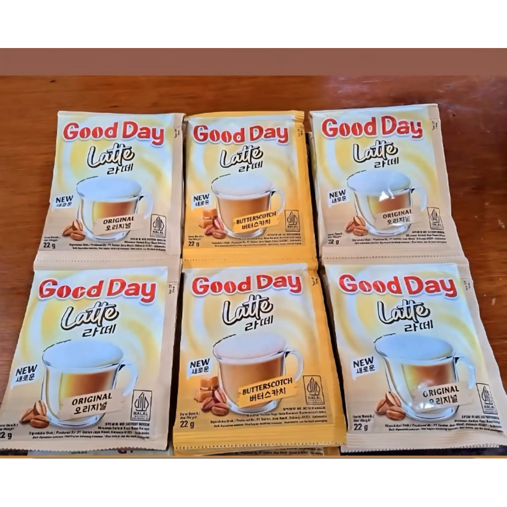 

NEW Good Day Latte Original & Butterscotch 22gr x 1 Renceng (10pcs)