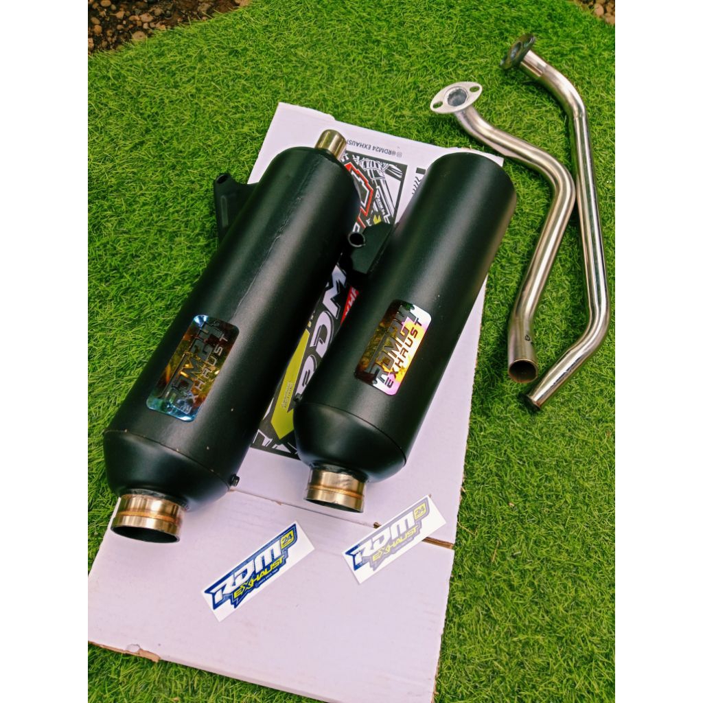 kenalpot setandar Racing original RDM 24 Exhaust black coting bas adem PNP Mio seporty, vario, beat,