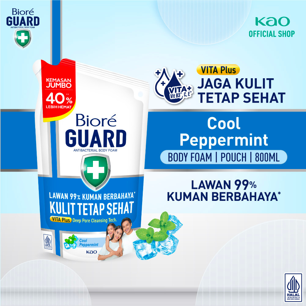 Biore Guard Cool Peppermint 800ml Pouch