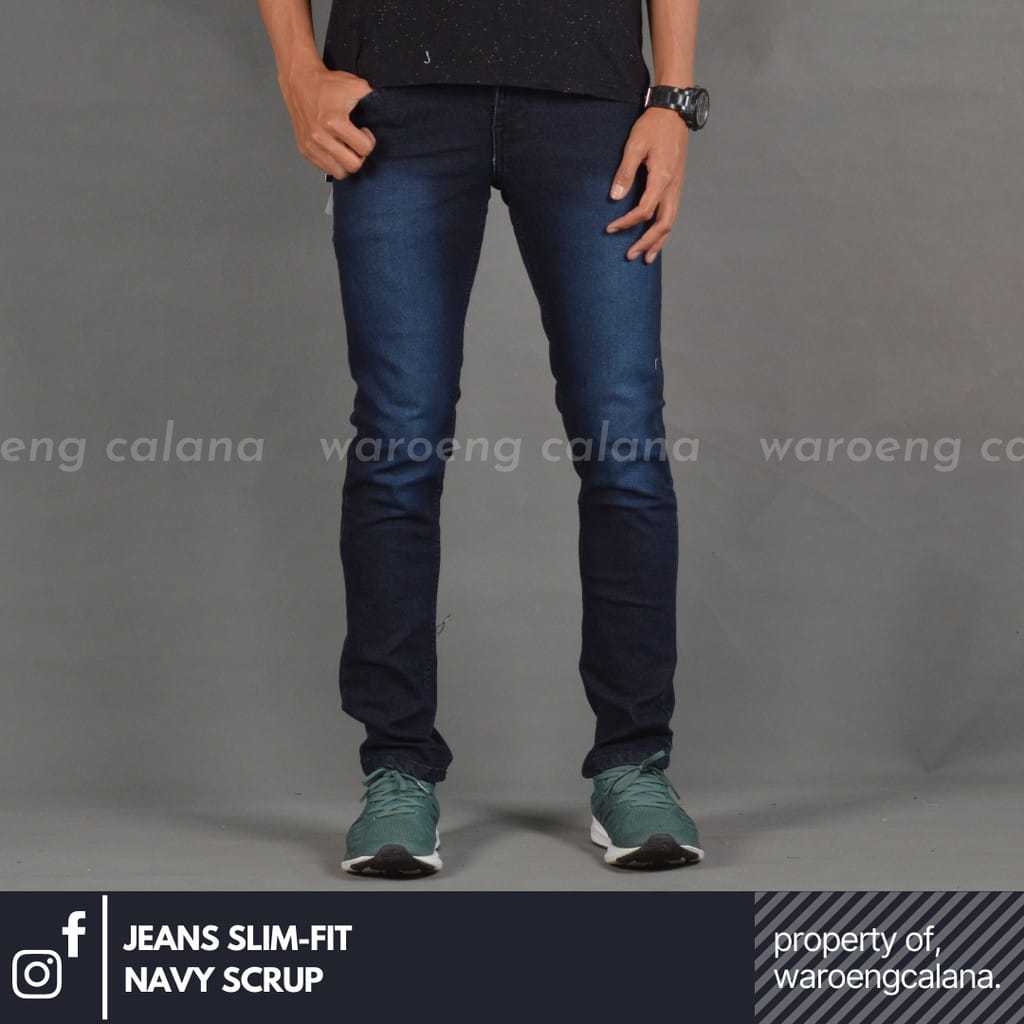 IN ONE Celana Jeans SlimFit Pria Scrup Kekinian Jeans SlimFit Pria