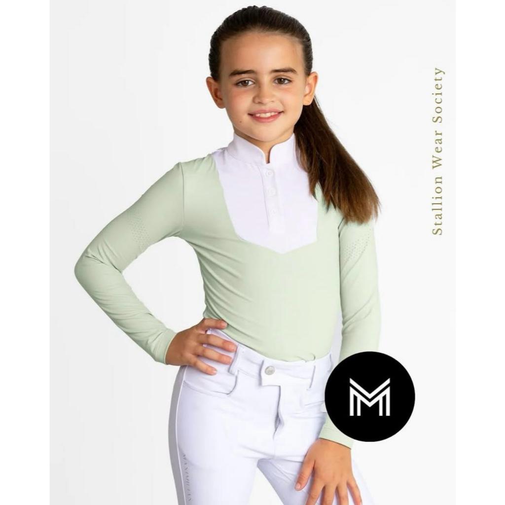 MAXIMILIAN YR Sienna Long Sleeve Show Shirt In Sage Green