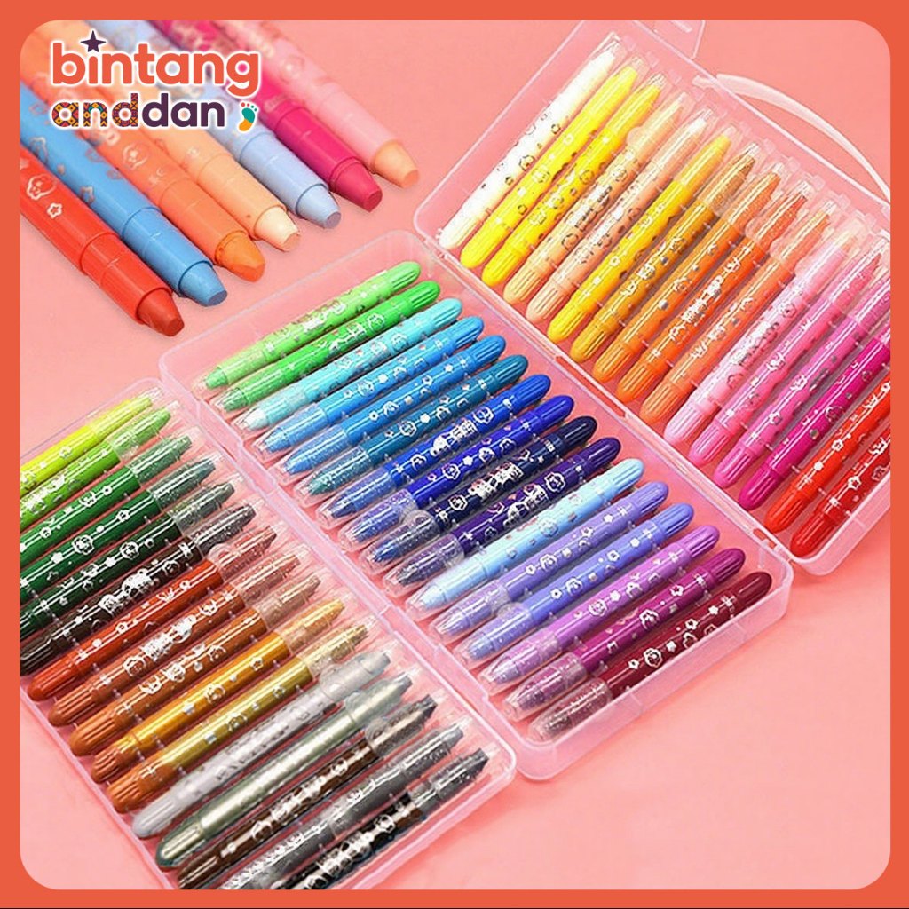

12/36/48 Warna Krayon Lembut Water Soluble Crayon - Crayon Grasp Mata Sedang