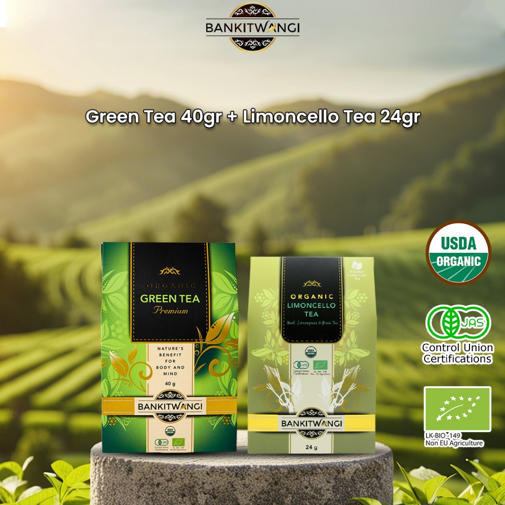 

Paket Bundling Bankitwangi Organic Green Tea 40gr + Limoncello Tea 24gr