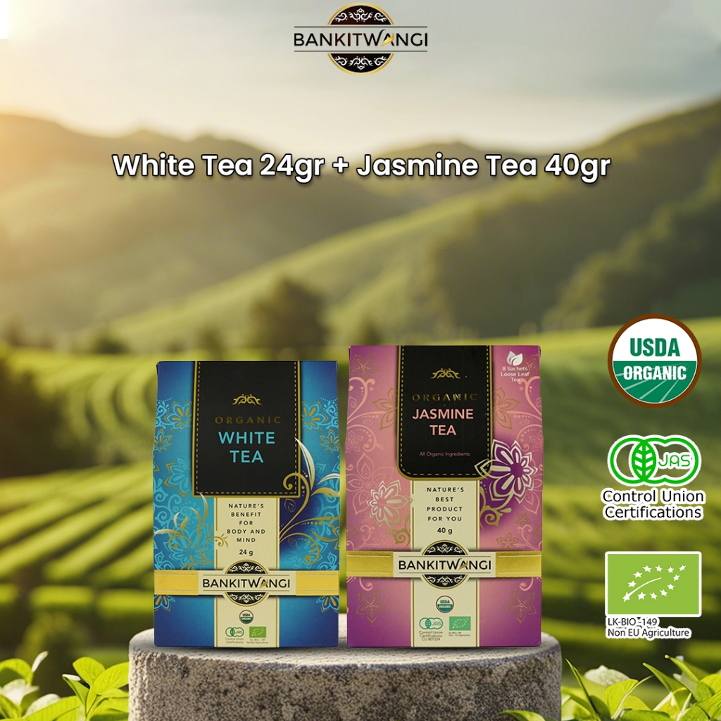 

Paket Bundling Bankitwangi Organic White Tea 24gr + Jasmine Tea 40gr