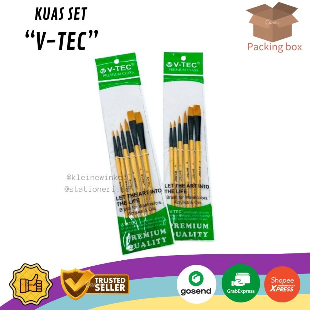 

Kuas Lukis Premium Class Set TYPE VT -102 V-TEC 6 pcs [ 1 SET ]
