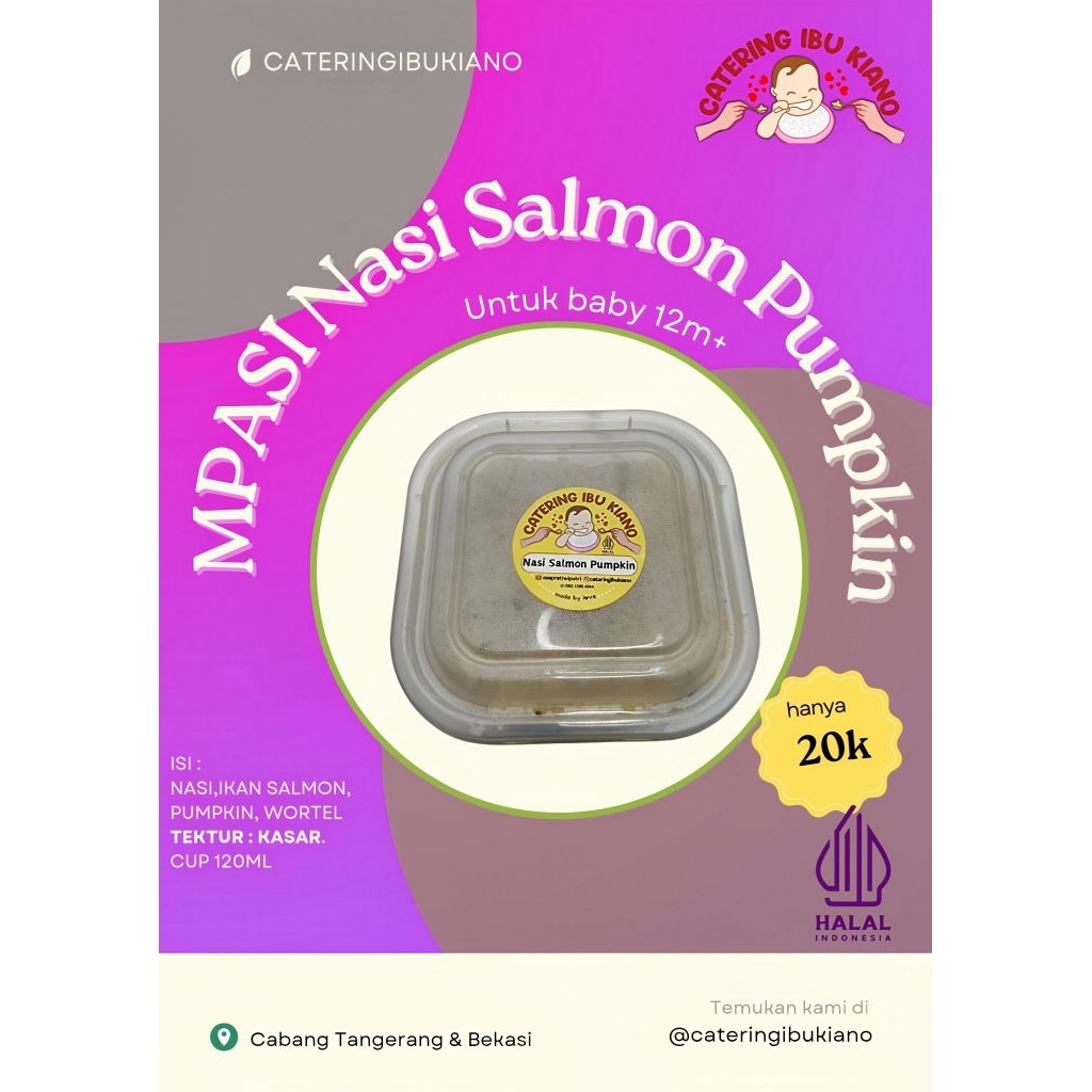 

Nasi Salmon Pumpkin MPASI Bayi Bekasi Frozen