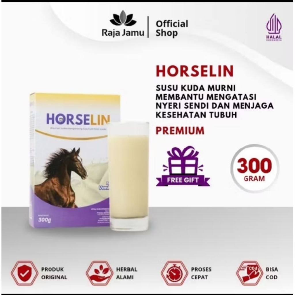 

HORSELIN Susu Kuda Murni Asli Sumbawa 1 Box 300gr Kualitas Premium Solusi Atasi Nyeri Sendi dan Pegel Linu