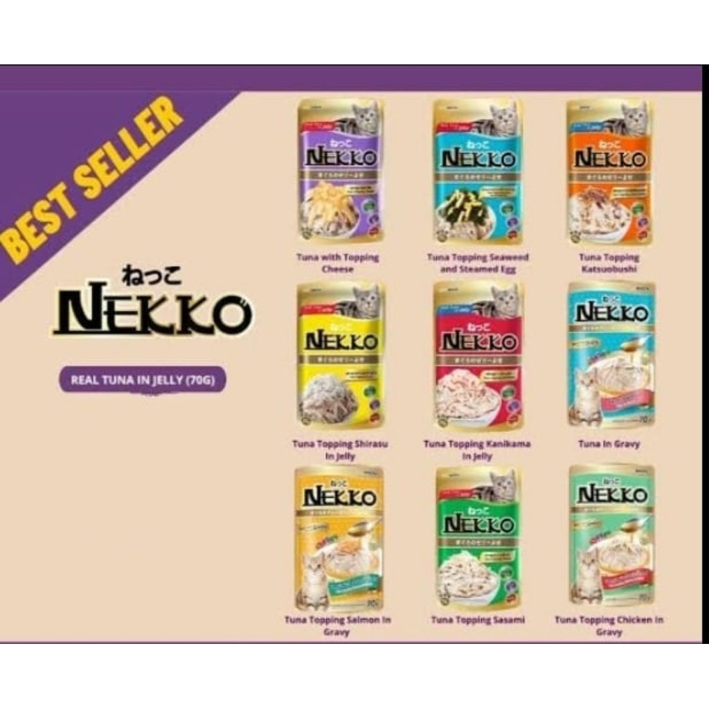 Makanan Kucing Nekko pouch 70gr wetfood