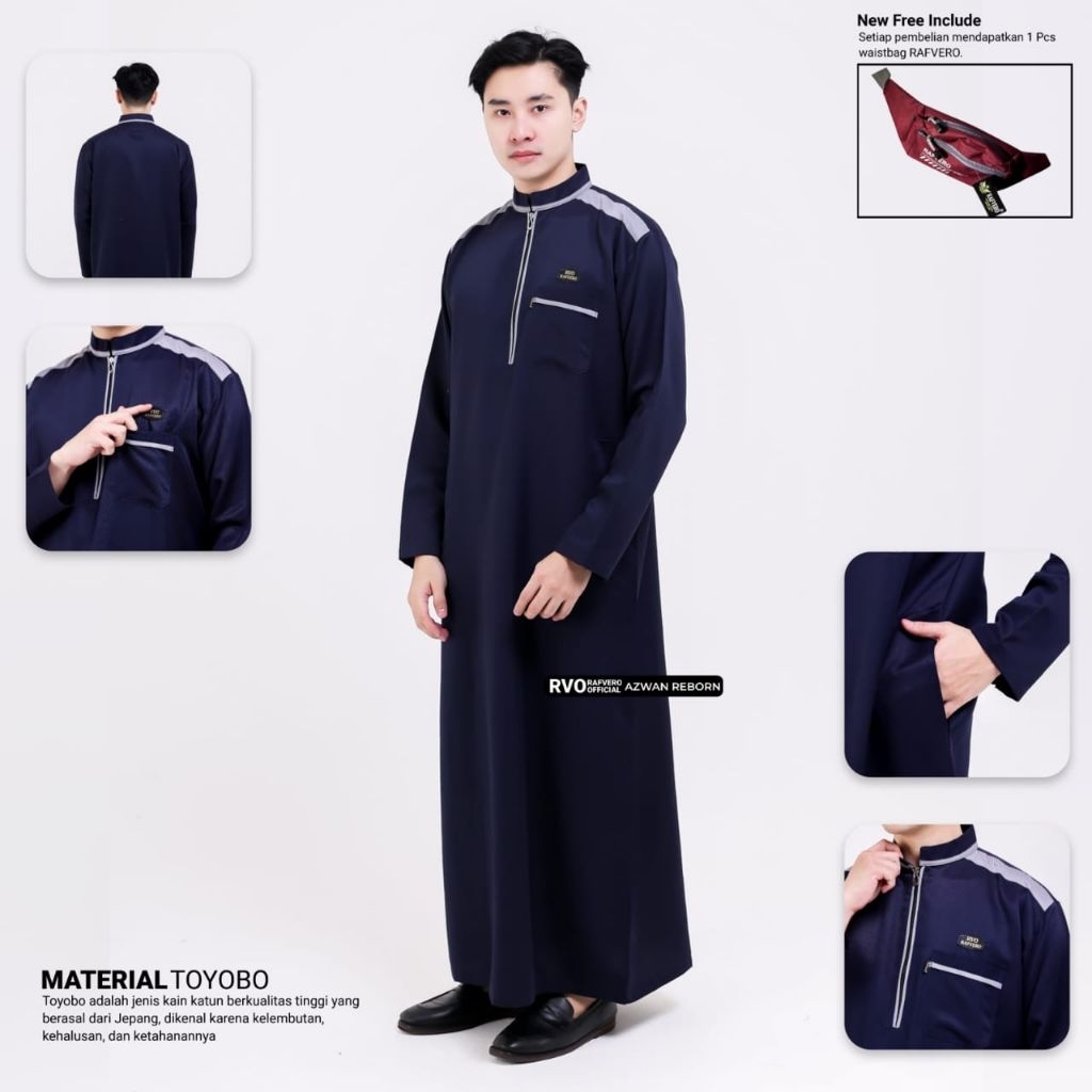 gamis laki-laki elegan bahan katun toyobo