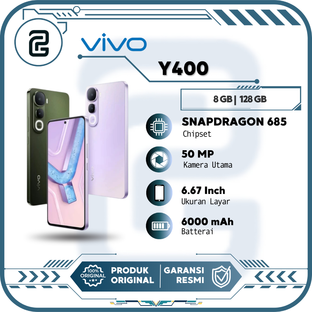VIVO Y400 8/128 | 8/256 HP Murah Smartphone Tahan Air Tahan Banting Garansi Resmi
