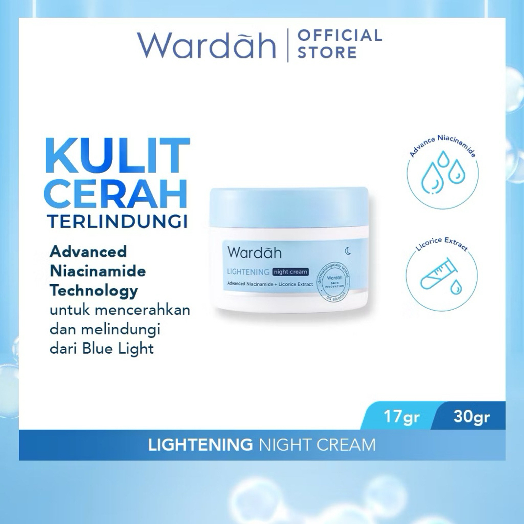 Wardah Ligtening day Cream Dan Night Cream~Cream siang malam Pot 30 Gram