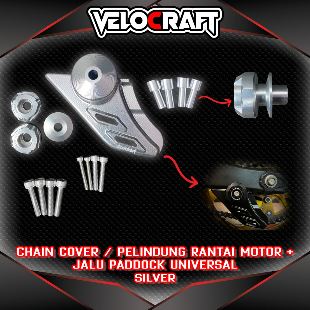 VELOCRAFT Cover Chain Guard Pelindung Rantai Motor Universal Jalu Paddock Padock Pedok R15 R25 R3 R4