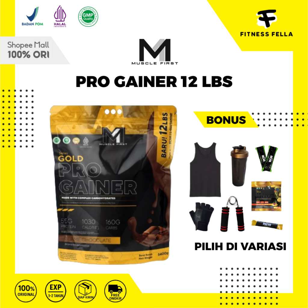 MUSCLE FIRST Pro Gainer 12lbs/5400gr 22 Servings - Suplemen Weight Gainer ProGainer 12 lbs