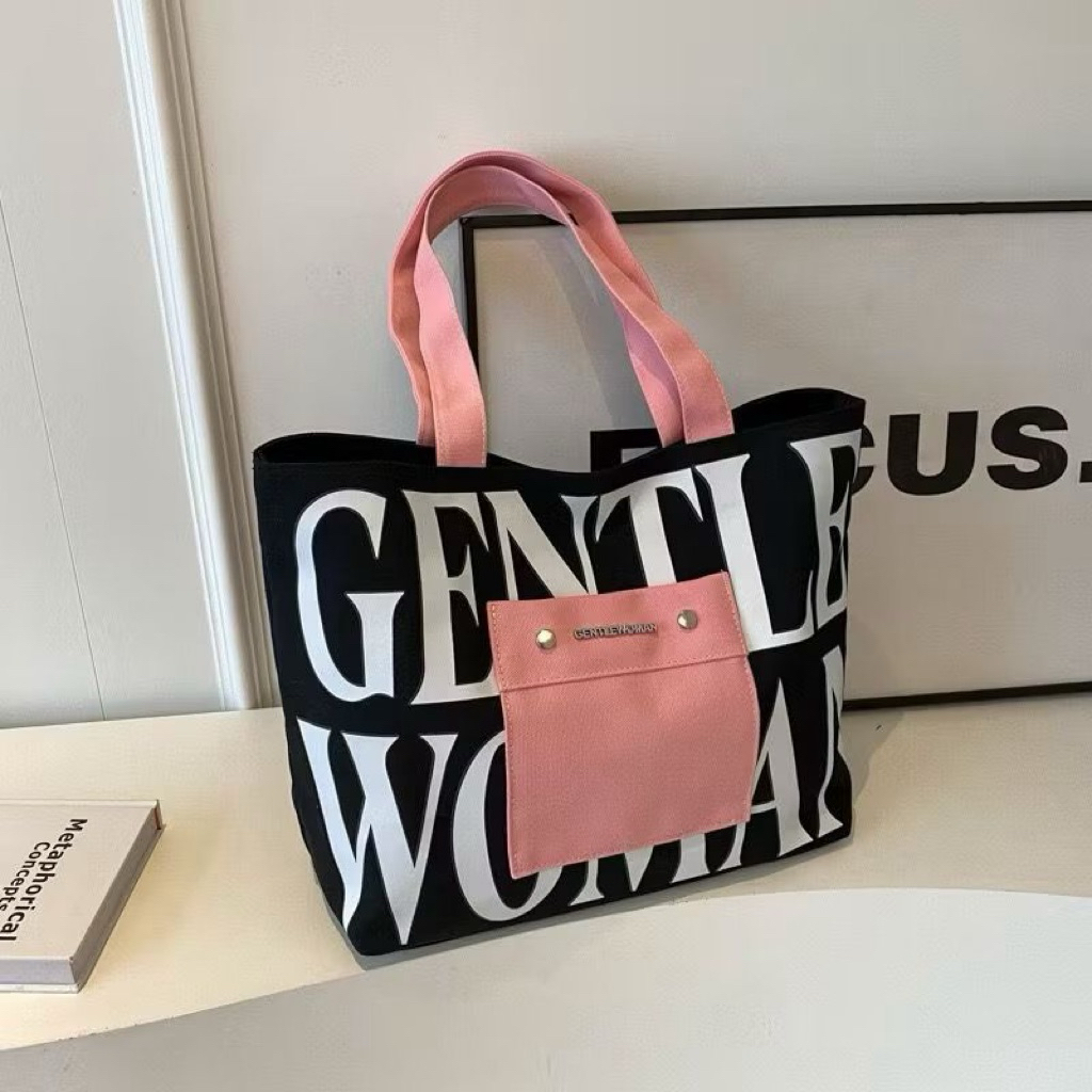 Tas GW Tote Bag - Tas Wanita Gentel Woman Kanvas Selempang GW Bangkok BKK Tas Bahu Original 100% Tas