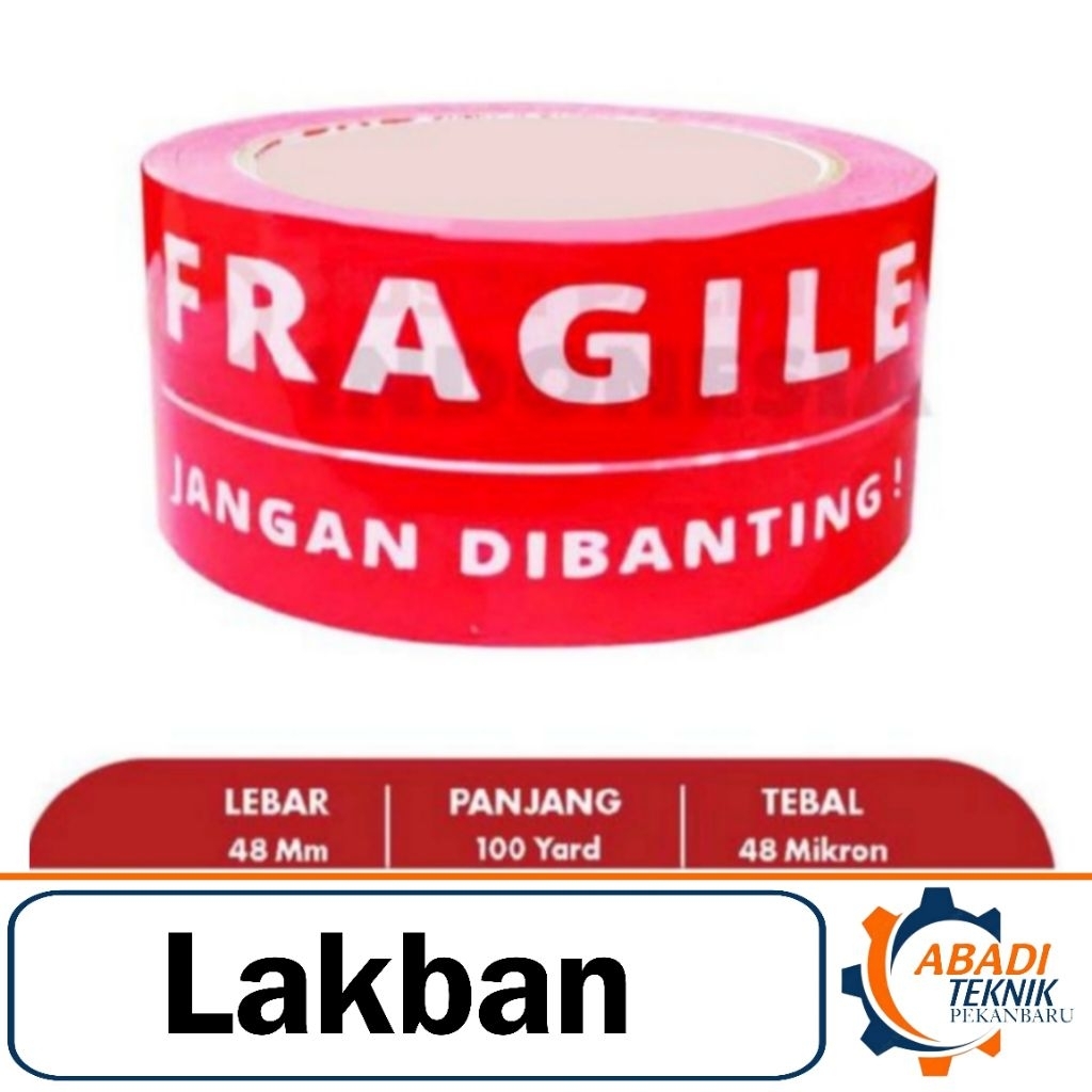 

Lakban Isolasi Fragile Fragille 100 Yard x 48 mm x 48 Mic Tape Jangan Dibanting