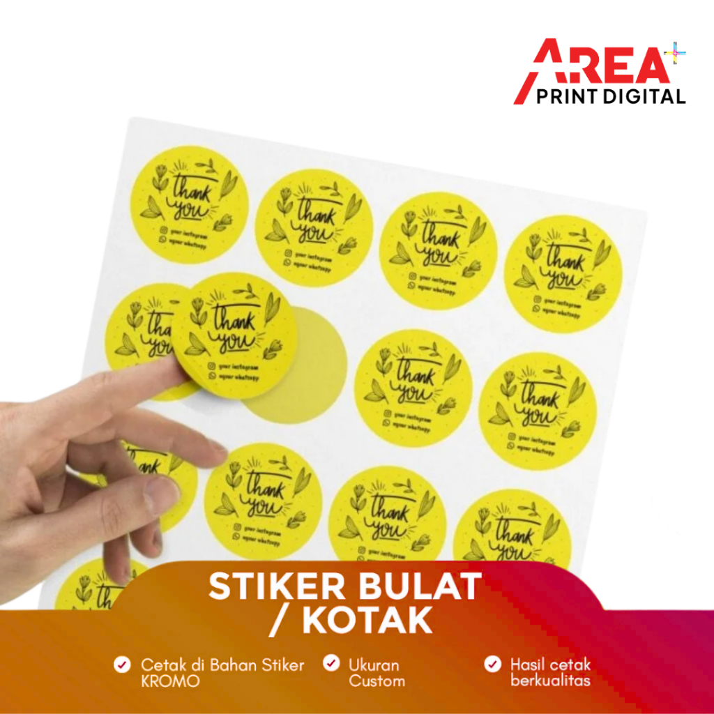 

Custom Stiker Bulat Label Makanan Cromo Laminasi Anti Air Cepat
