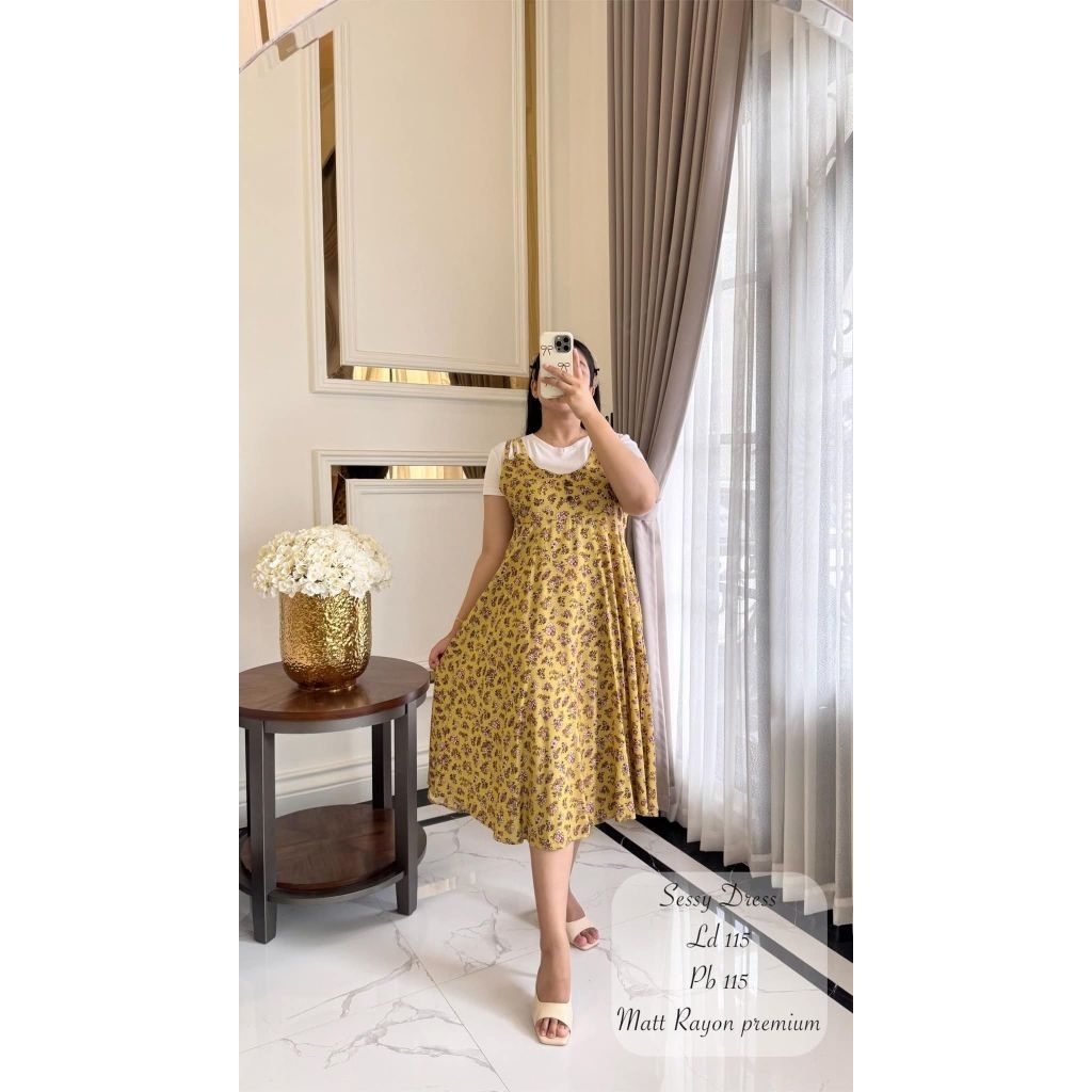 Sessy dres anisa//daster lekbong rayon motif wanita//dasternya saja