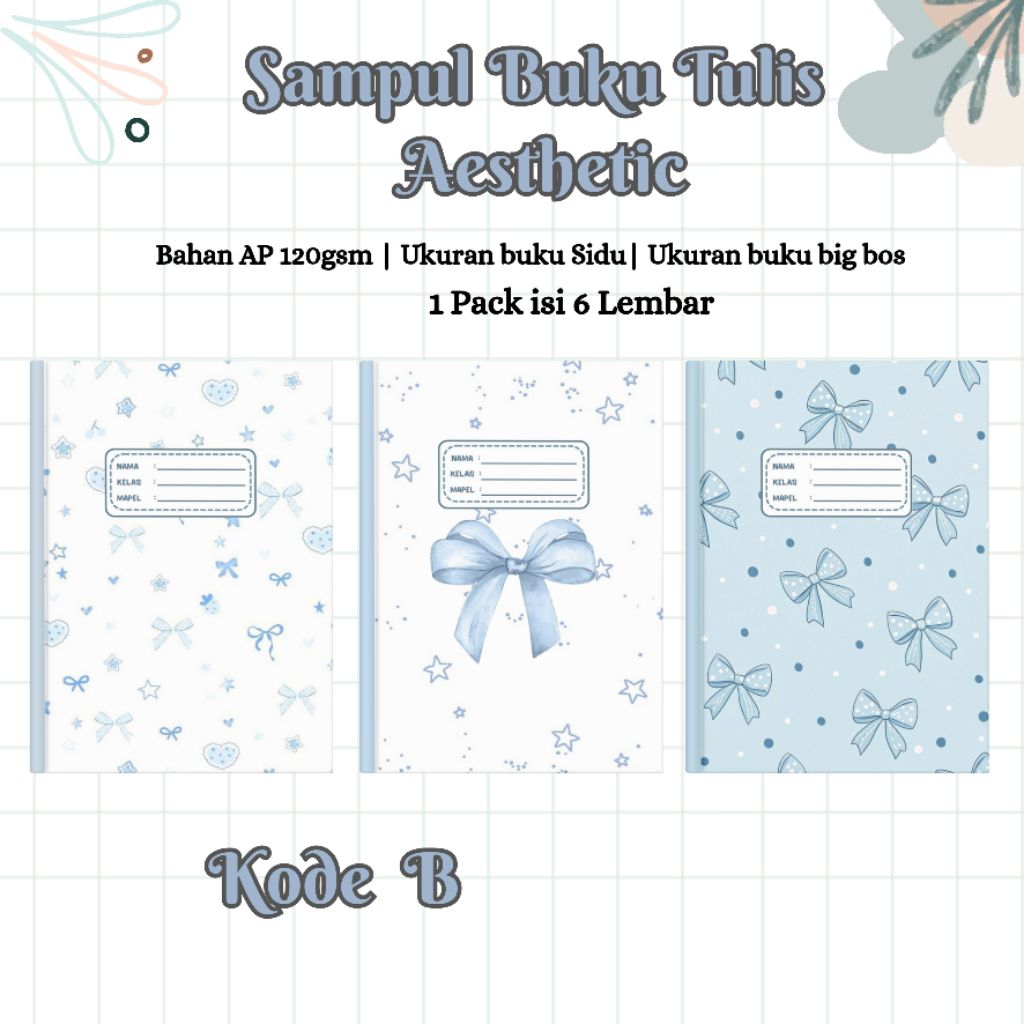 

[ISI 6 LEMBAR] SAMPUL BUKU TULIS AESTHETIC / SAMPUL AESTHETIC / SAMPUL BUKU