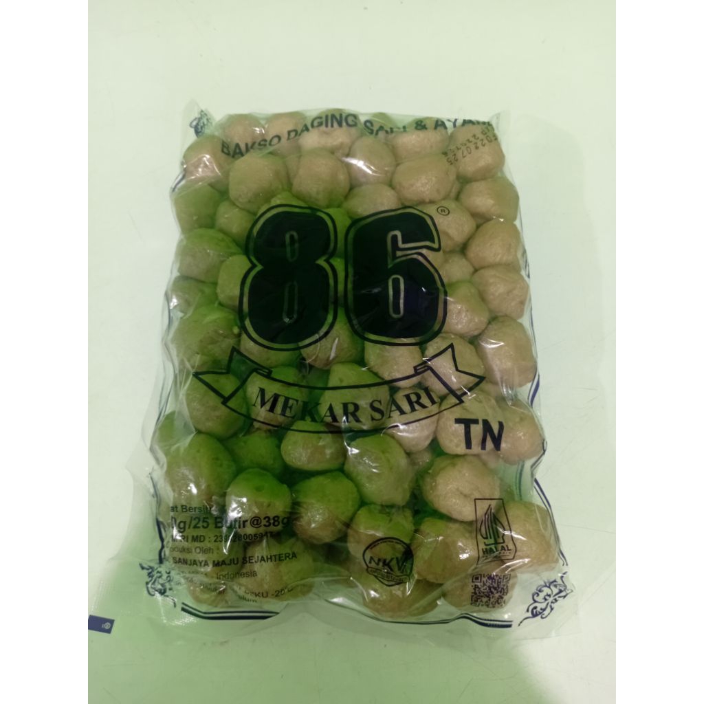 

Mekar Sari Bakso 86 TN 950gr (isi 100 Butir)