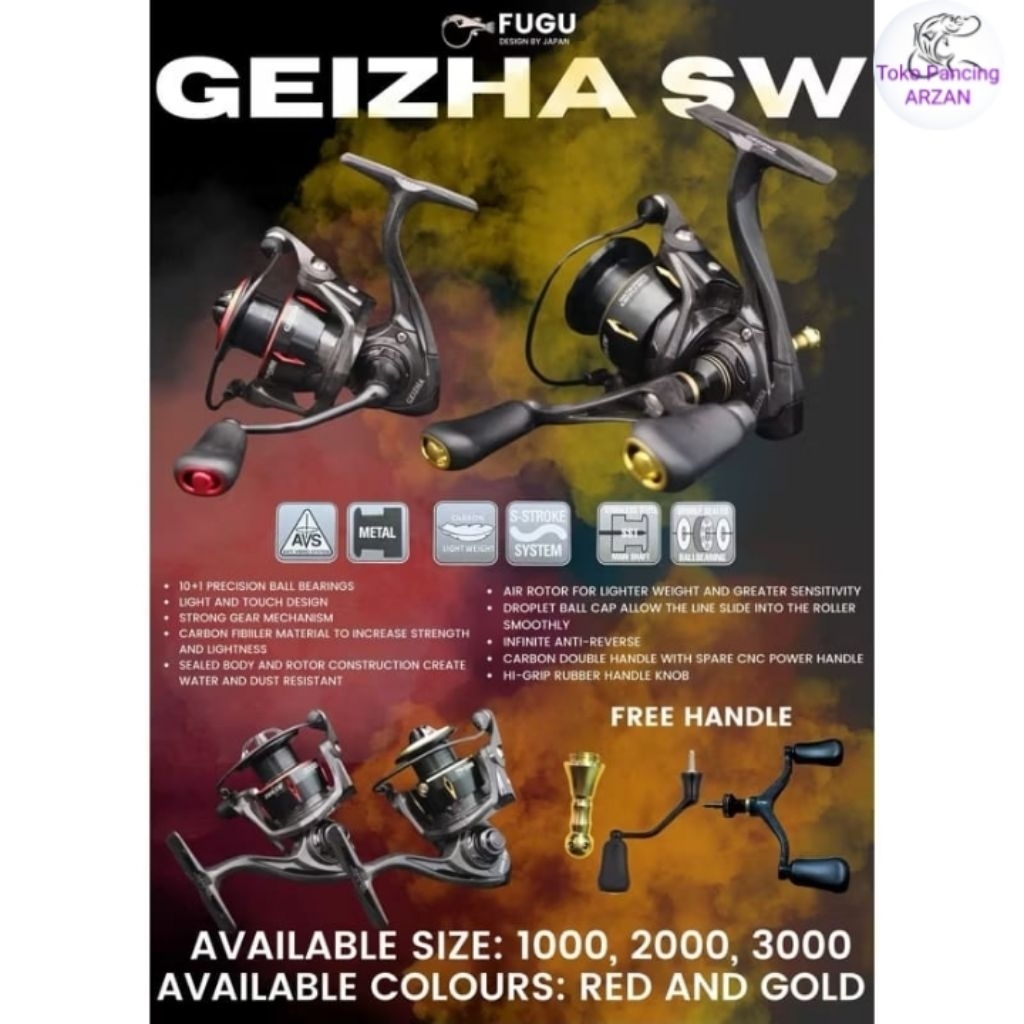 Reel FUGU GEIZHA SW Ukuran 1000, 2000 & 3000