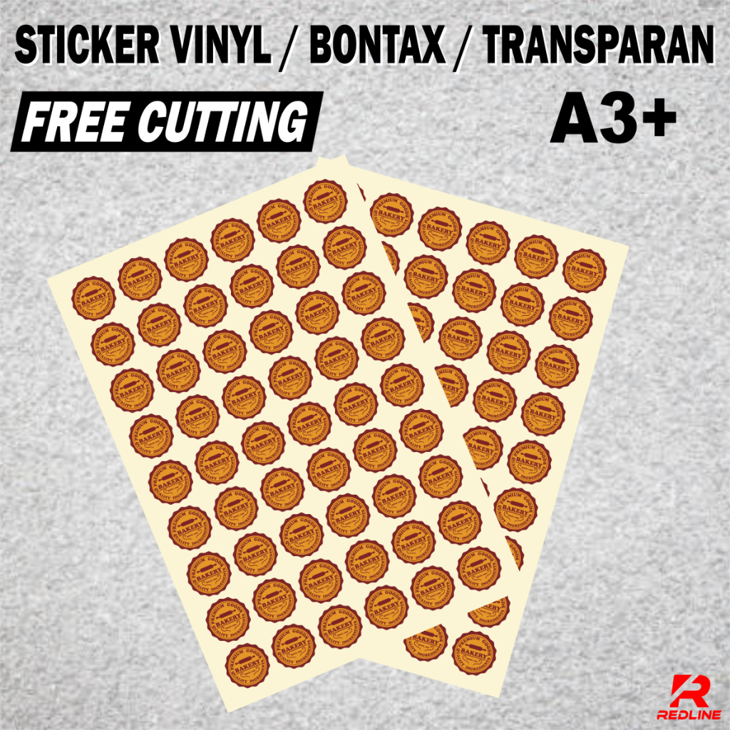 

Sticker Chromo/ Bontax / Vinyl Label Makanan Ukuran A3+ SUDAH CUTTING