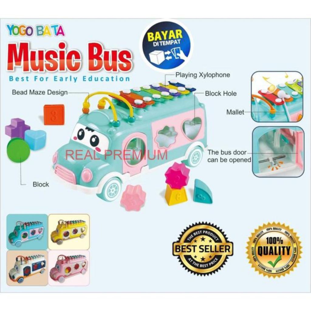 1142 Mainan Mobil Mobilan Anak Anak / Mainan Bus Anak Anak / Mainan Edukasi Musik Anak / Mainan Anak