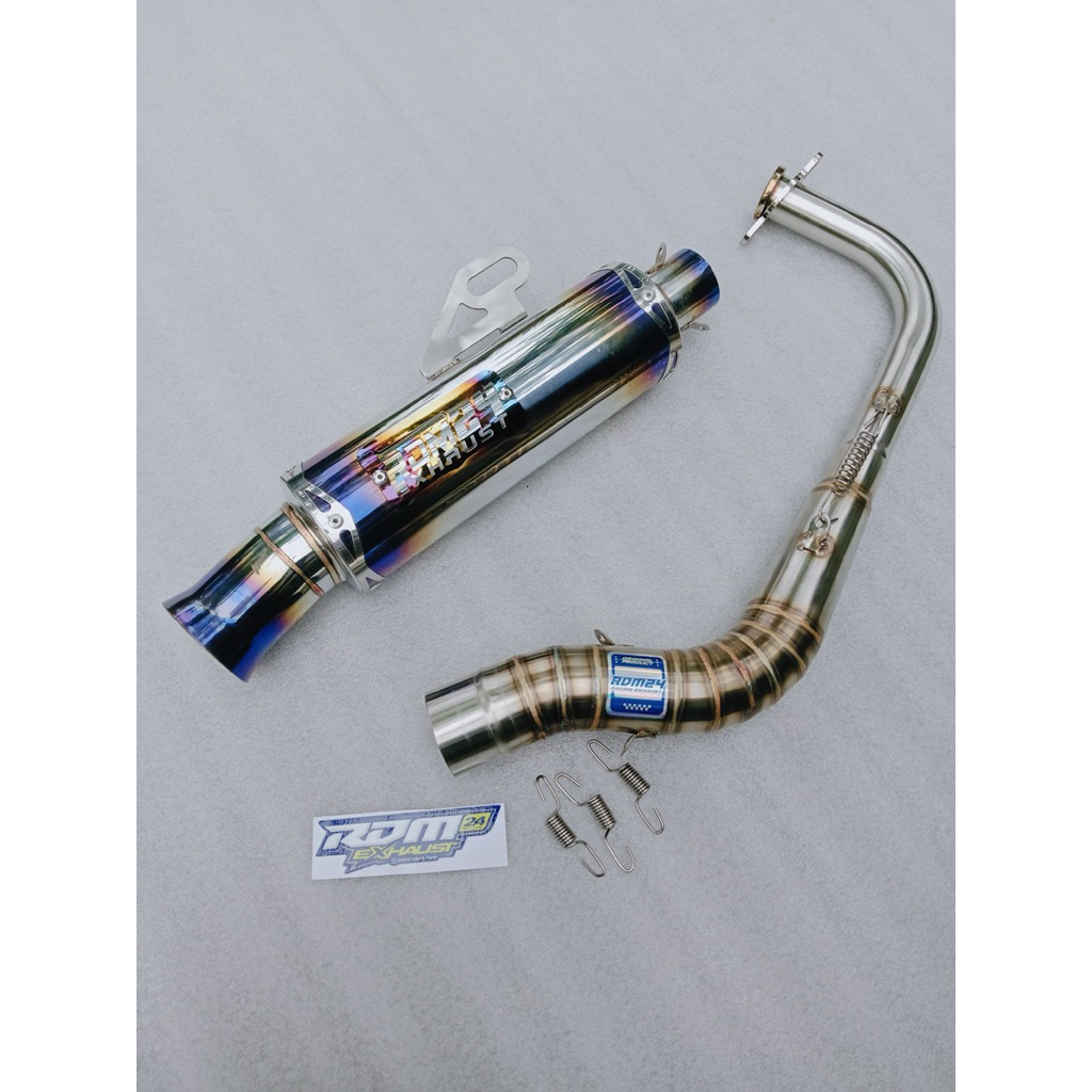 Knalpot Racing Non Samlong Original RDM24 Type N1 Blue Series For Aerox Nmax Pcx Vario Mio Beat