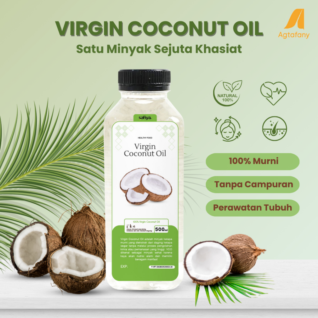 

Virgin Coconut Oil VCO 500 ml Safiya | Minyak Kelapa Murni Original Pure Organik