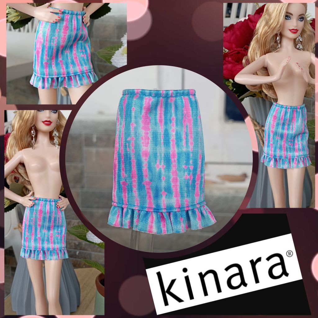 Rok Mini Blue Pink Gradasi Barbie Doll Original Mattel