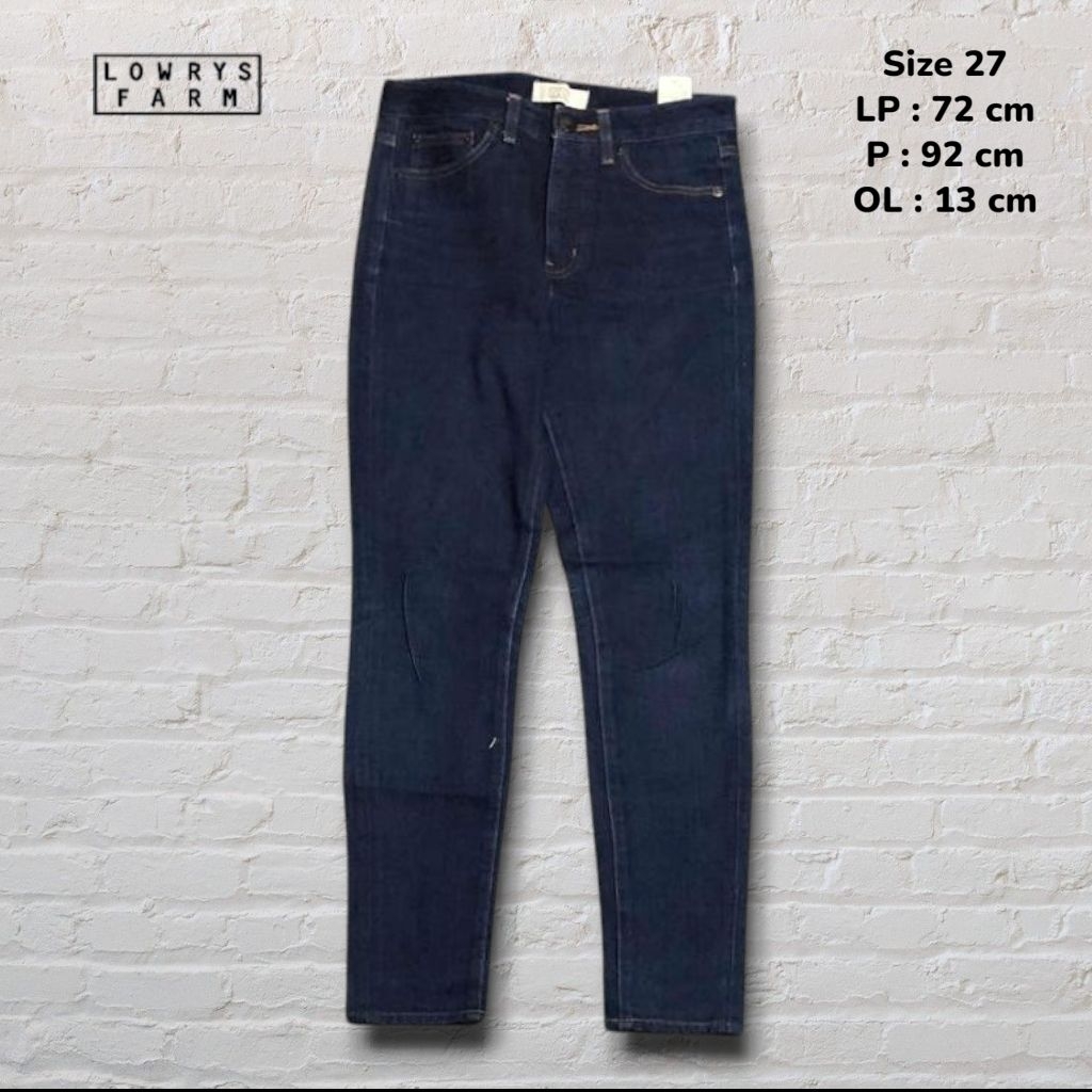 Size 27 Celana Panjang Jeans Lowrys Farm Blue Indigo Washed Skinny fit Original Second Preloved #C2J
