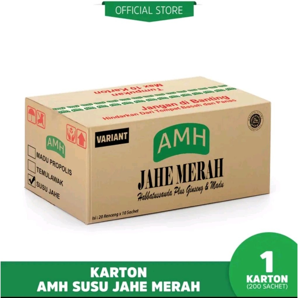 

Minuman instan AHM Jahe Merah Herbal 1dus isi 20 renceng