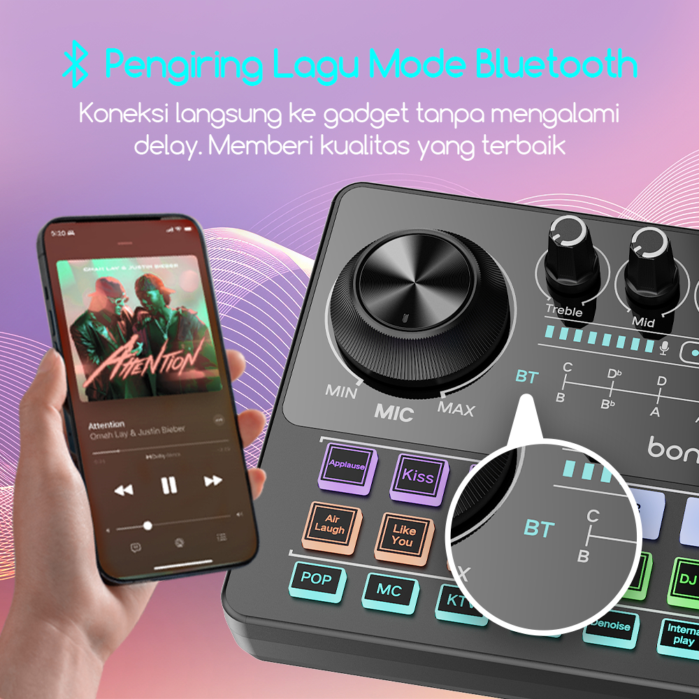 Bonkyo New Upgraded Metal Material F999/F999Max/F999Neo Sound Card Bluetooth Live Soundcard F999Max