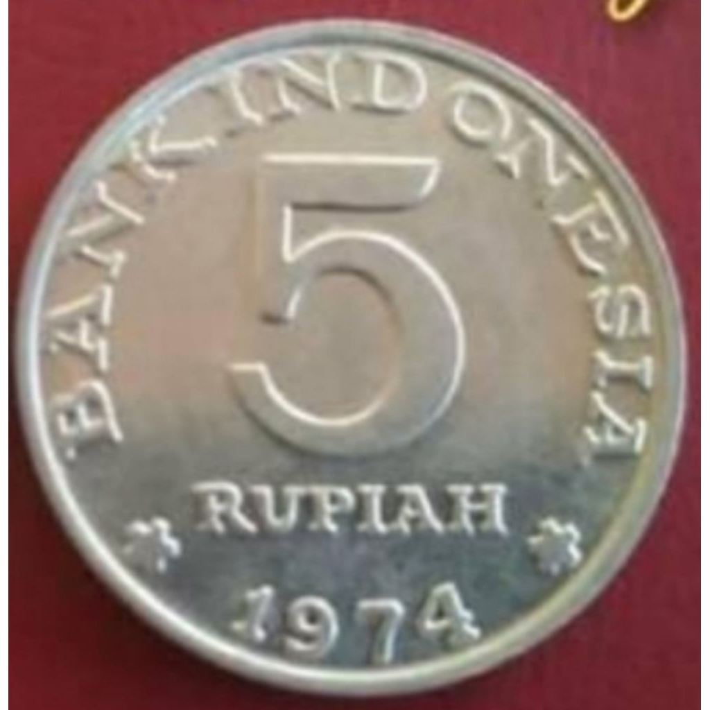 UANG KUNO 5 RUPIAH KB BESAR TAHUN 1974