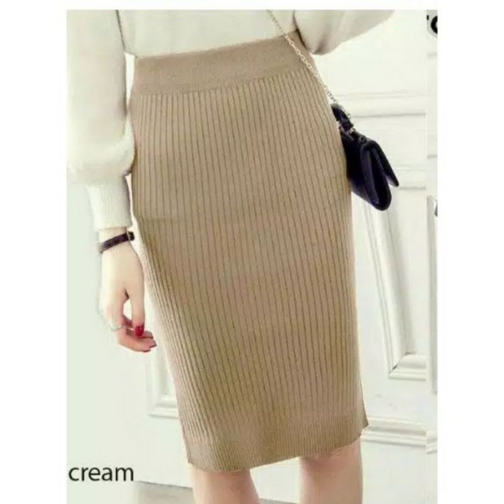 rok span rajut premium pendek rok kerja korea style kekinian