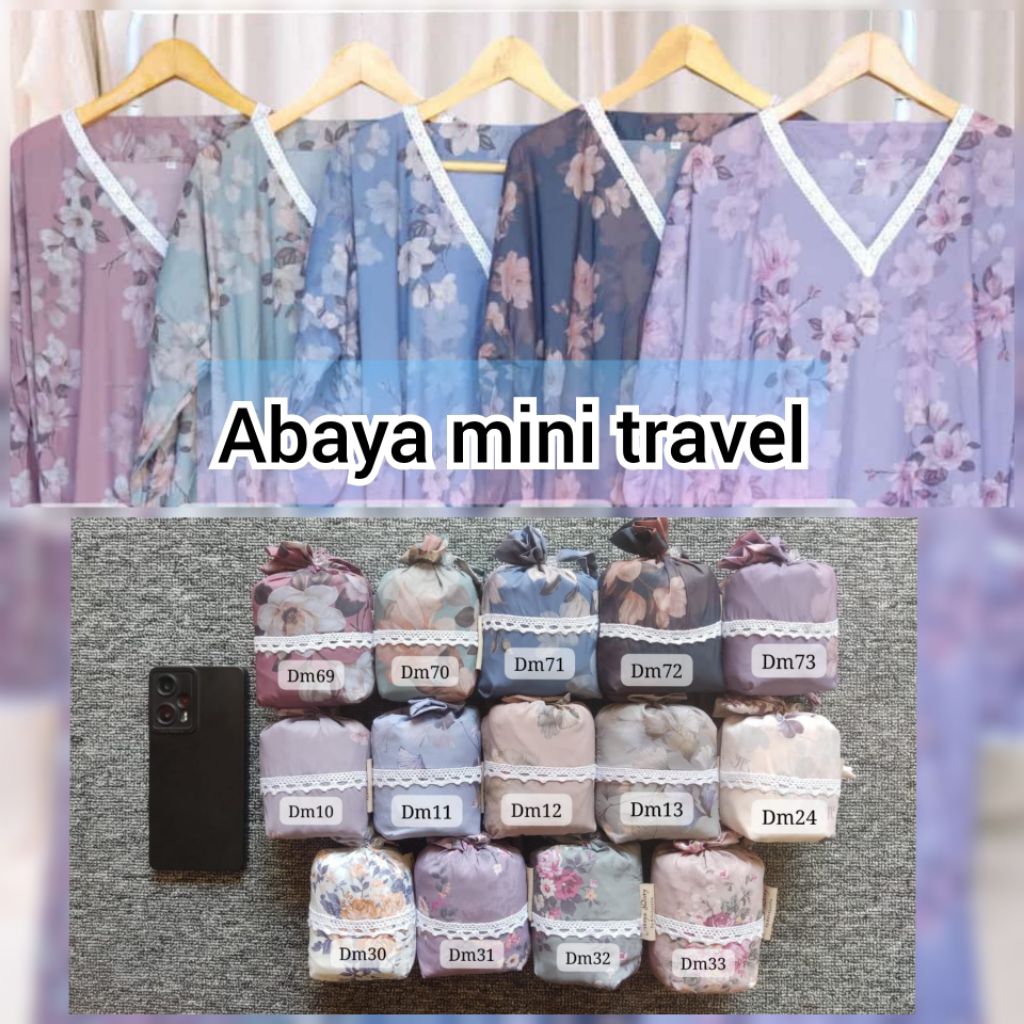 MUKENA MINI TRAVEL POLOS DAN MOTIF / ABAYA TERUSAN MINI KECIL TRAVEL