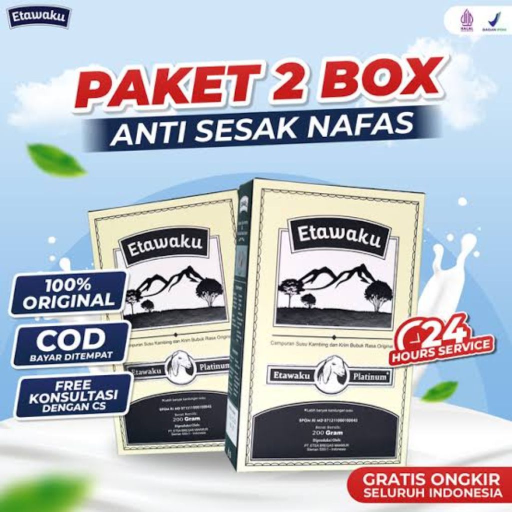 

Paket Etawaku Platinum Susu Kambing Etawa Atasi Sesak Nafas dan Nyeri Sendi