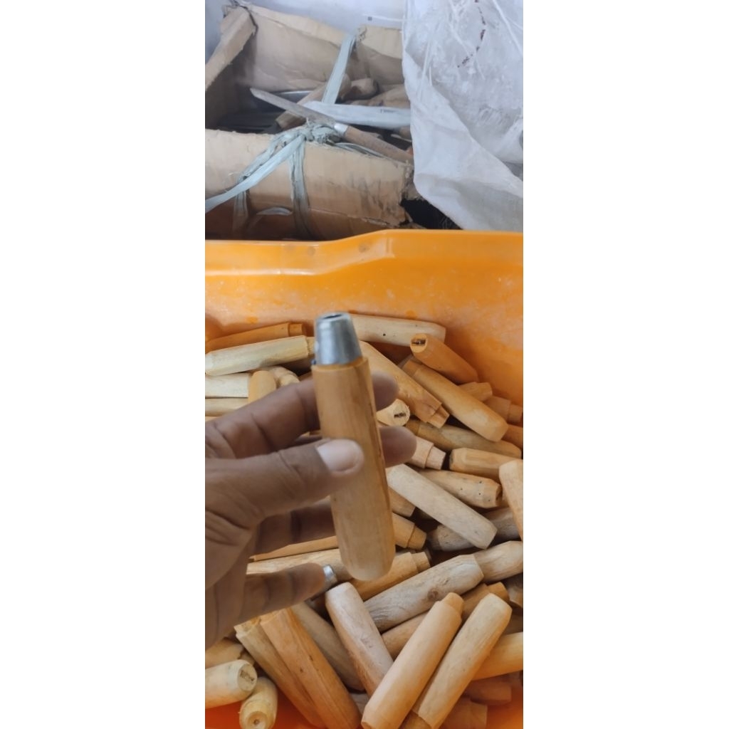 Gagang pisau kayu+karah,tinggal pasang