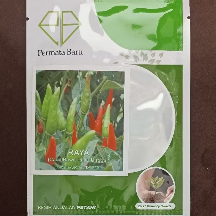 BIBIT CABE RAWIT CAPLAK HIJAU TAHAN VIRUS RAYA Isi 10 Gram Cap Permata Hijau