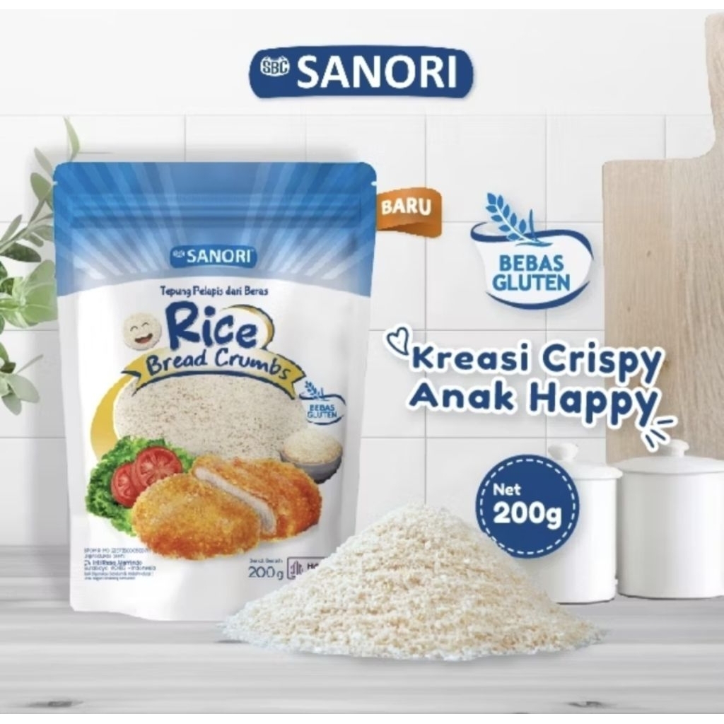 

Sanori Tepung Panir Beras Gluten Free untuk Pelapis Ayam Nugget Sosis Bebas Pengawet bebas gula