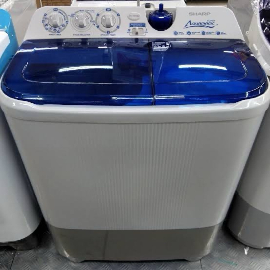 Mesin cuci 2 tabung 9 kg sharp low watt Mesin cuci sharp est 97cm-bl